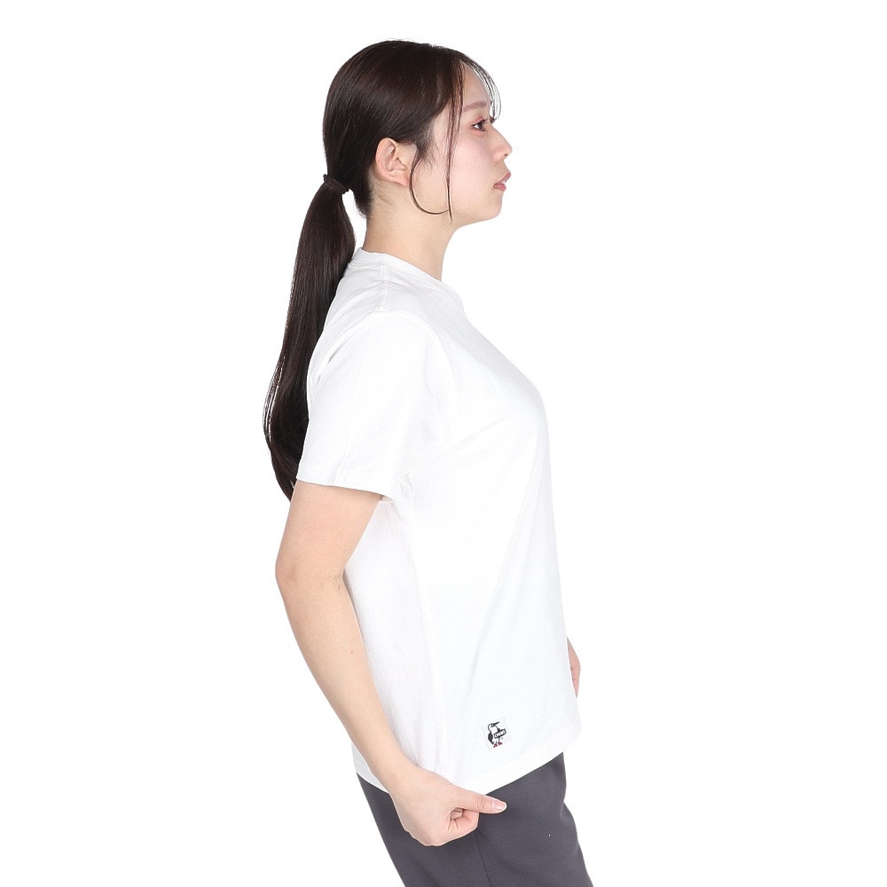チャムス（CHUMS）（レディース）半袖Tシャツ エルブレスコラボ LB ロゴ Glow Tシャツ CH11-2574-W001 ホワイト 蓄光 綿100