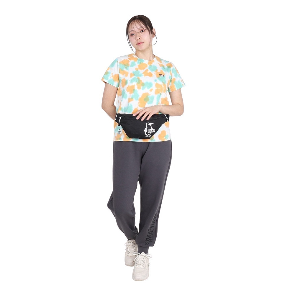 チャムス（CHUMS）（レディース）半袖Tシャツ エルブレスコラボ LB ロゴ Glow Tシャツ CH11-2574-Z358 オレンジ×グリーン 蓄光 綿100