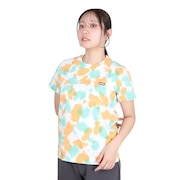 (レディース)半袖Tシャツ エルブレスコラボ LB ロゴ Glow Tシャツ CH11-2574-Z358 オレンジ×グリーン 蓄光 綿100