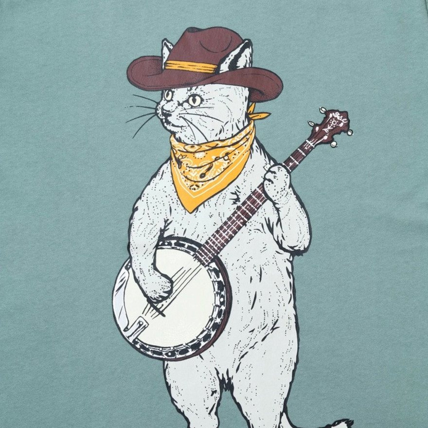 ゴースローキャラバン（GOSLOWCARAVAN）（レディース）USA COTTON バンジョー猫 半袖Tシャツ 361910 GRN