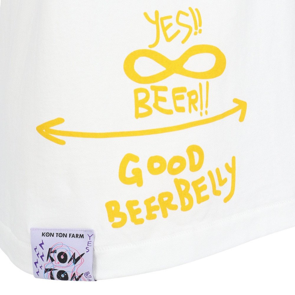 ゴースローキャラバン（GOSLOWCARAVAN）（メンズ、レディース）RAY綿 猫と麦酒 半袖Tシャツ 猫生乾杯 362616 WHT