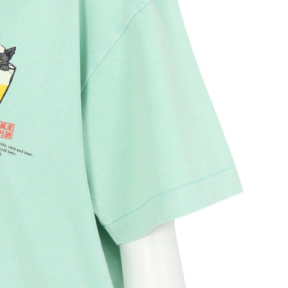 ゴースローキャラバン（GOSLOWCARAVAN）（メンズ、レディース）RAY綿 猫と麦酒 半袖Tシャツ 麦酒風呂 362617 MNT