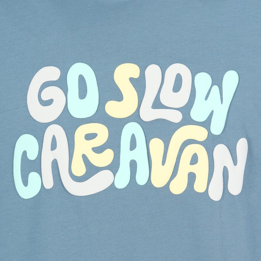ゴースローキャラバン（GOSLOWCARAVAN）（レディース）シリコンバイオ ヒッピーロゴ ゆったり 半袖Tシャツ 366107 BLU