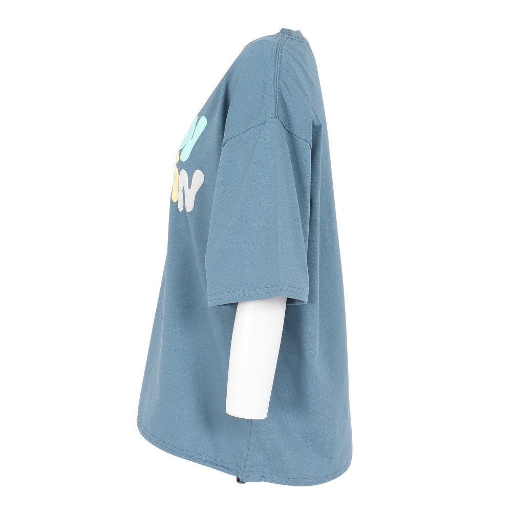 ゴースローキャラバン（GOSLOWCARAVAN）（レディース）シリコンバイオ ヒッピーロゴ ゆったり 半袖Tシャツ 366107 BLU