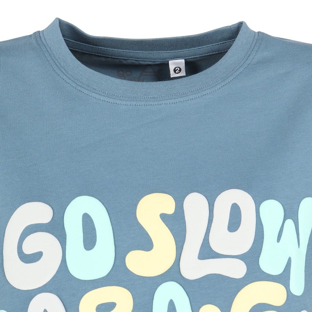 ゴースローキャラバン（GOSLOWCARAVAN）（レディース）シリコンバイオ ヒッピーロゴ ゆったり 半袖Tシャツ 366107 BLU
