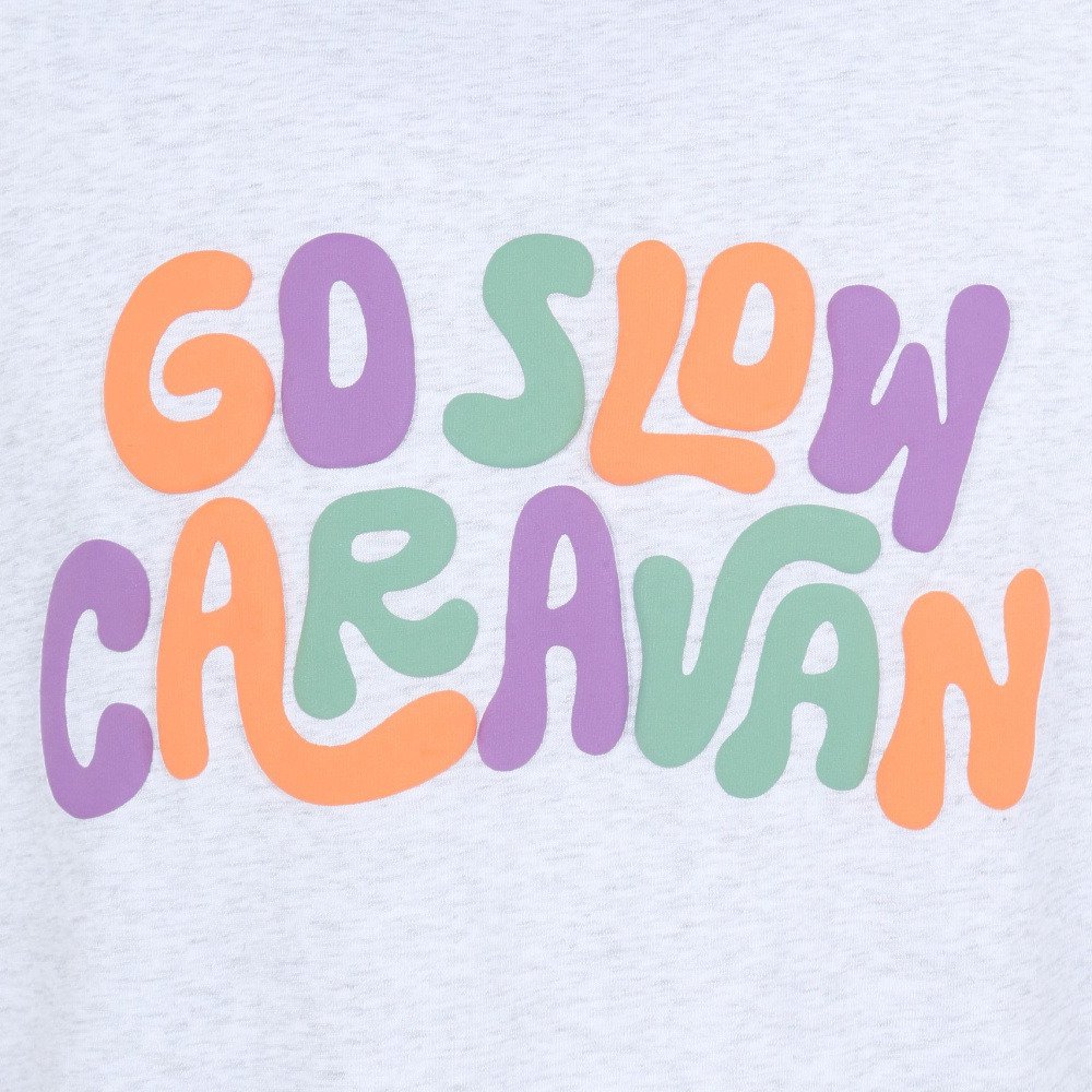 ゴースローキャラバン（GOSLOWCARAVAN）（レディース）シリコンバイオ ヒッピーロゴ ゆったり 半袖Tシャツ 366107 GRY