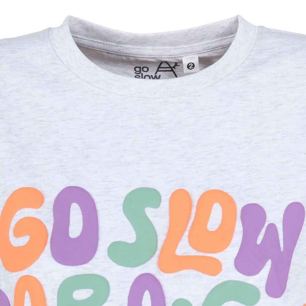 ゴースローキャラバン（GOSLOWCARAVAN）（レディース）シリコンバイオ ヒッピーロゴ ゆったり 半袖Tシャツ 366107 GRY