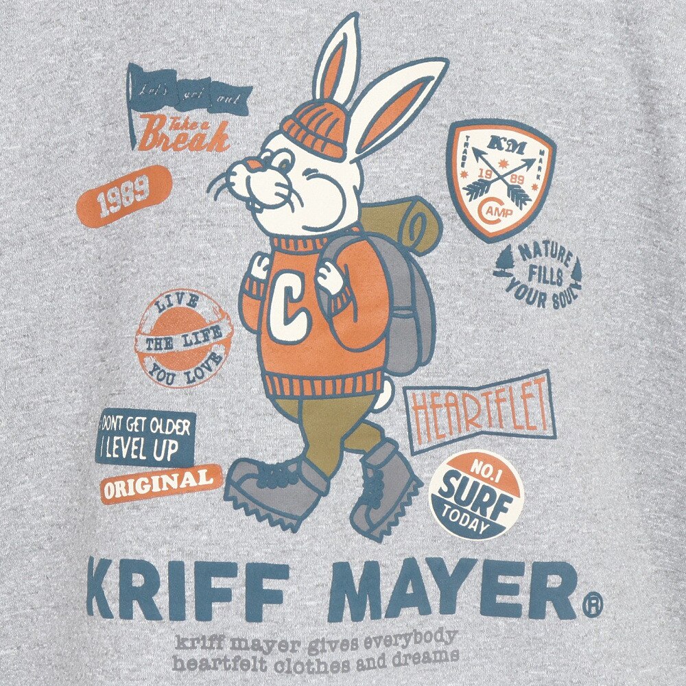 クリフメイヤー（KRIFF MAYER）（レディース）キャンプラビット裏起毛ゆるパーカー 2327809L-15 GRAY