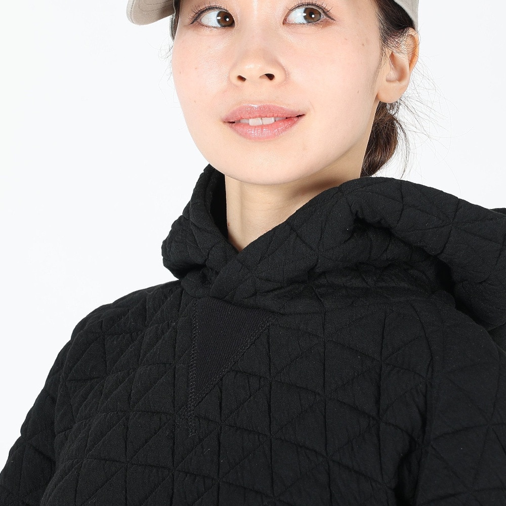 クリフメイヤー（KRIFF MAYER）（レディース）パーカー ロング丈 キルト スウェット チュニックパーカー 2327814L-19:BLACK ブラック 体型カバー