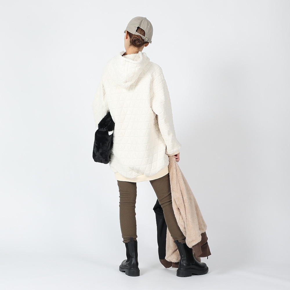 クリフメイヤー（KRIFF MAYER）（レディース）パーカー ロング丈 キルト スウェット チュニックパーカー 2327814L-9:NATURAL ナチュラル 体型カバー
