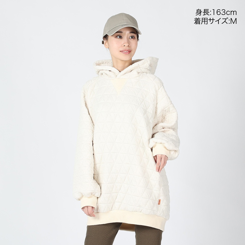 クリフメイヤー（KRIFF MAYER）（レディース）パーカー ロング丈 キルト スウェット チュニックパーカー 2327814L-9:NATURAL ナチュラル 体型カバー