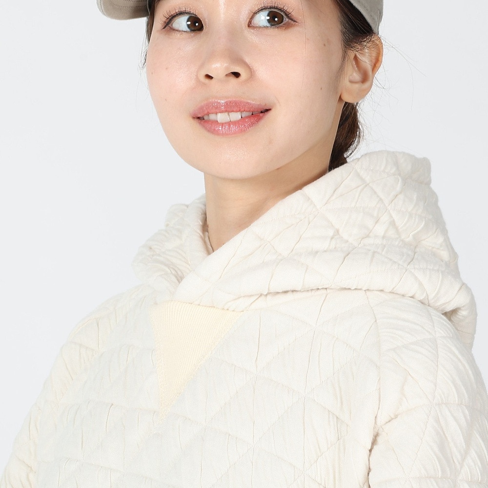 クリフメイヤー（KRIFF MAYER）（レディース）パーカー ロング丈 キルト スウェット チュニックパーカー 2327814L-9:NATURAL ナチュラル 体型カバー
