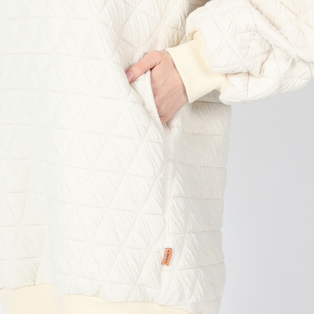 クリフメイヤー（KRIFF MAYER）（レディース）パーカー ロング丈 キルト スウェット チュニックパーカー 2327814L-9:NATURAL ナチュラル 体型カバー