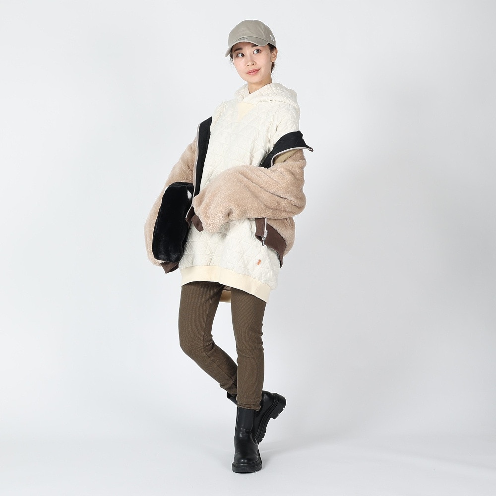 クリフメイヤー（KRIFF MAYER）（レディース）パーカー ロング丈 キルト スウェット チュニックパーカー 2327814L-9:NATURAL ナチュラル 体型カバー