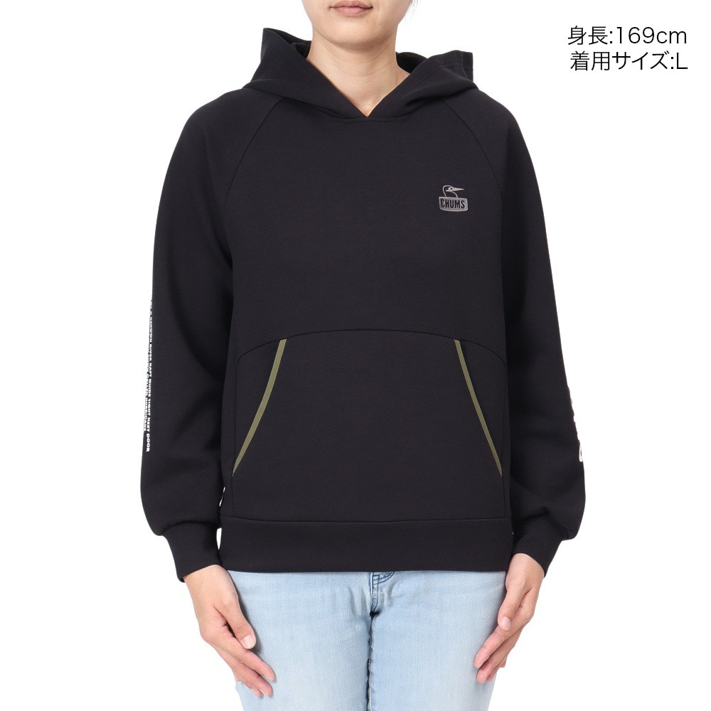 チャムス（CHUMS）（レディース）スウェット パーカー LB チャムリースポーツ パーカー CH10-1483-K001 ブラック プルオーバー