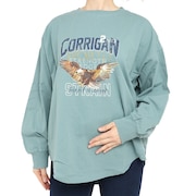 (レディース)長袖Tシャツ ロンT アメカジビッグタフループTシャツ 2237812L-60:SAGE-GREEN グリーン 綿100