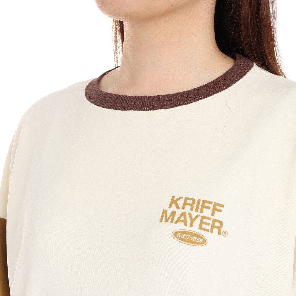 クリフメイヤー（KRIFF MAYER）（レディース）長袖Tシャツ ロンT もちのびクルーネック 2317817L-90:MULTI-COL アイボリー