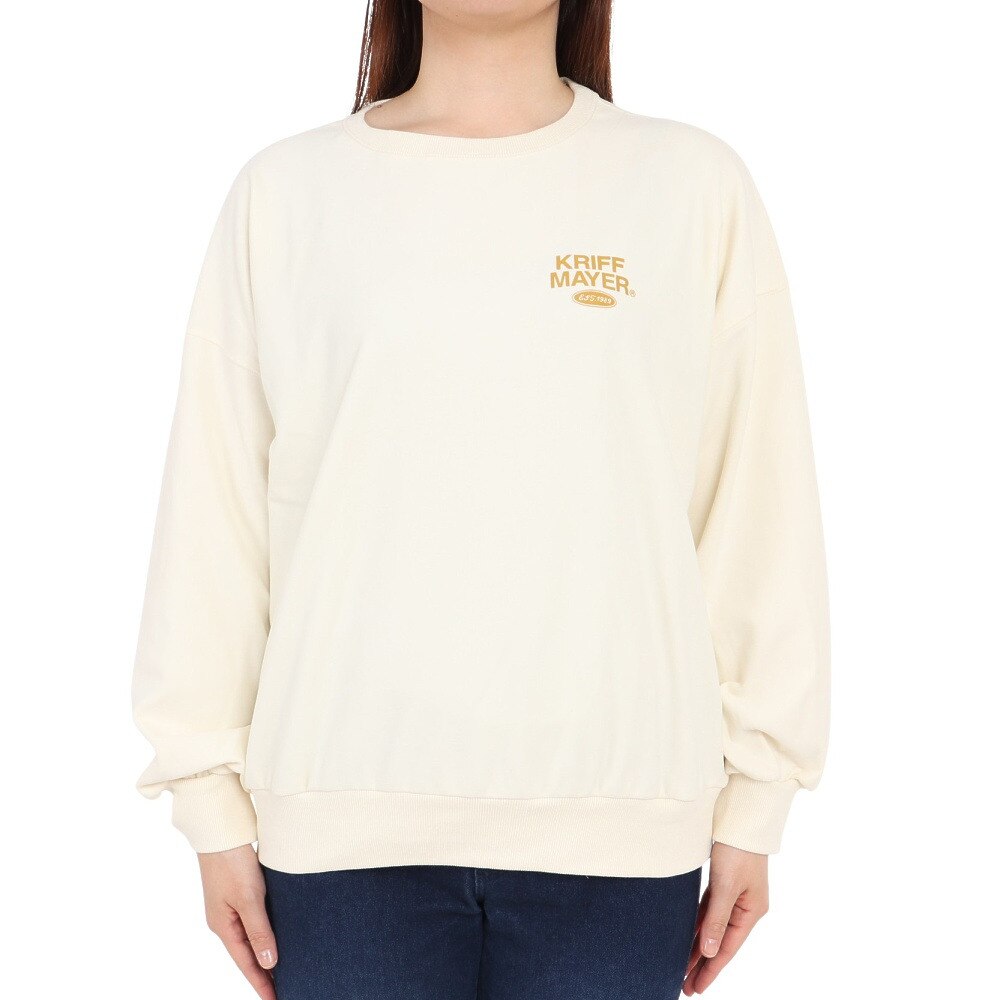 クリフメイヤー（KRIFF MAYER）（レディース）長袖Tシャツ ロンT もちのびクルーネック 2317817L-9:NATURAL アイボリー