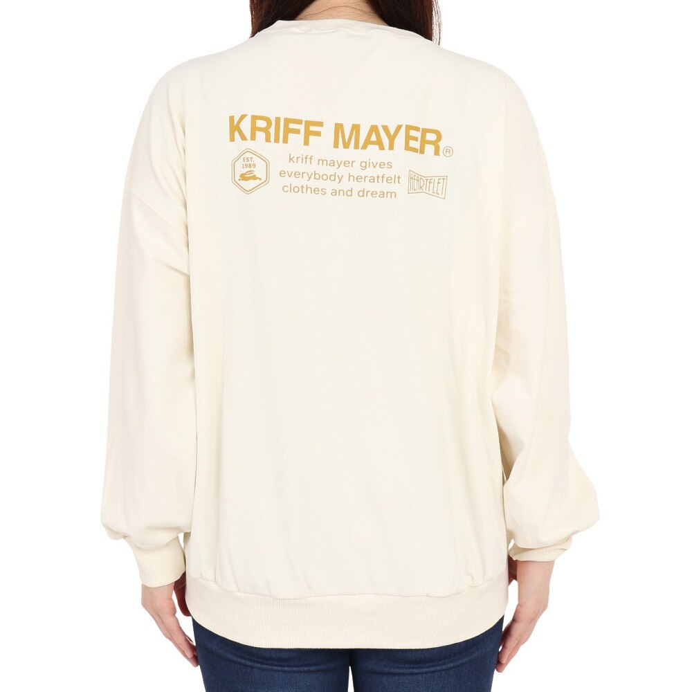 クリフメイヤー（KRIFF MAYER）（レディース）長袖Tシャツ ロンT もちのびクルーネック 2317817L-9:NATURAL アイボリー