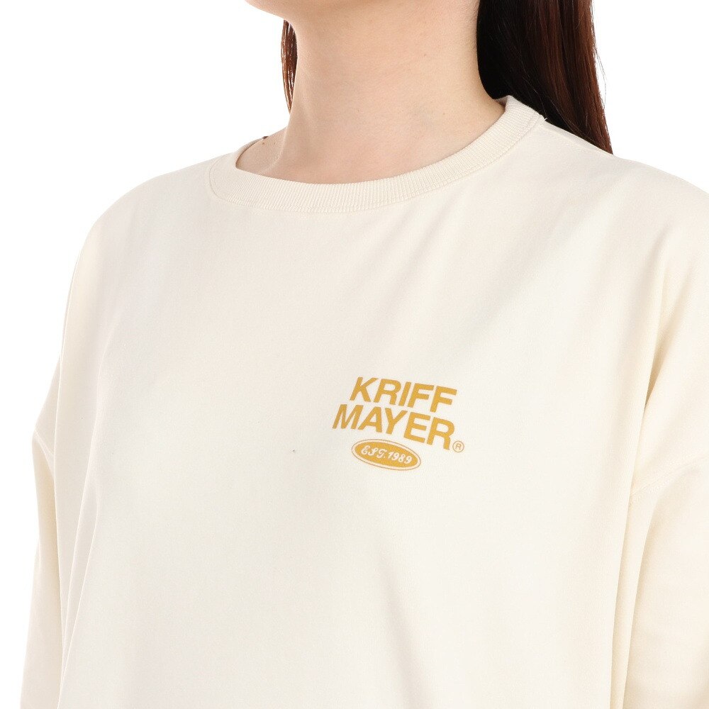 クリフメイヤー（KRIFF MAYER）（レディース）長袖Tシャツ ロンT もちのびクルーネック 2317817L-9:NATURAL アイボリー