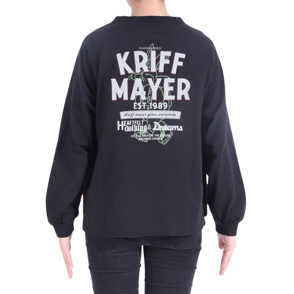 クリフメイヤー（KRIFF MAYER）（レディース）ロンT 長袖Tシャツ キャンプラビットロンT 2337821L-19:BLACK ブラック