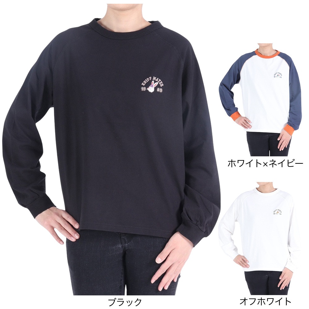 クリフメイヤー（KRIFF MAYER）（レディース）ロンT 長袖Tシャツ キャンプラビットロンT 2337821L-19:BLACK ブラック