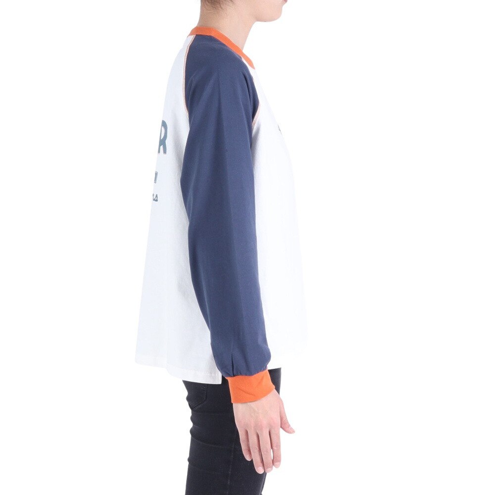 クリフメイヤー（KRIFF MAYER）（レディース）ロンT 長袖Tシャツ キャンプラビットロンT 2337821L-90:MULTI-COL ホワイト×ネイビー★★★