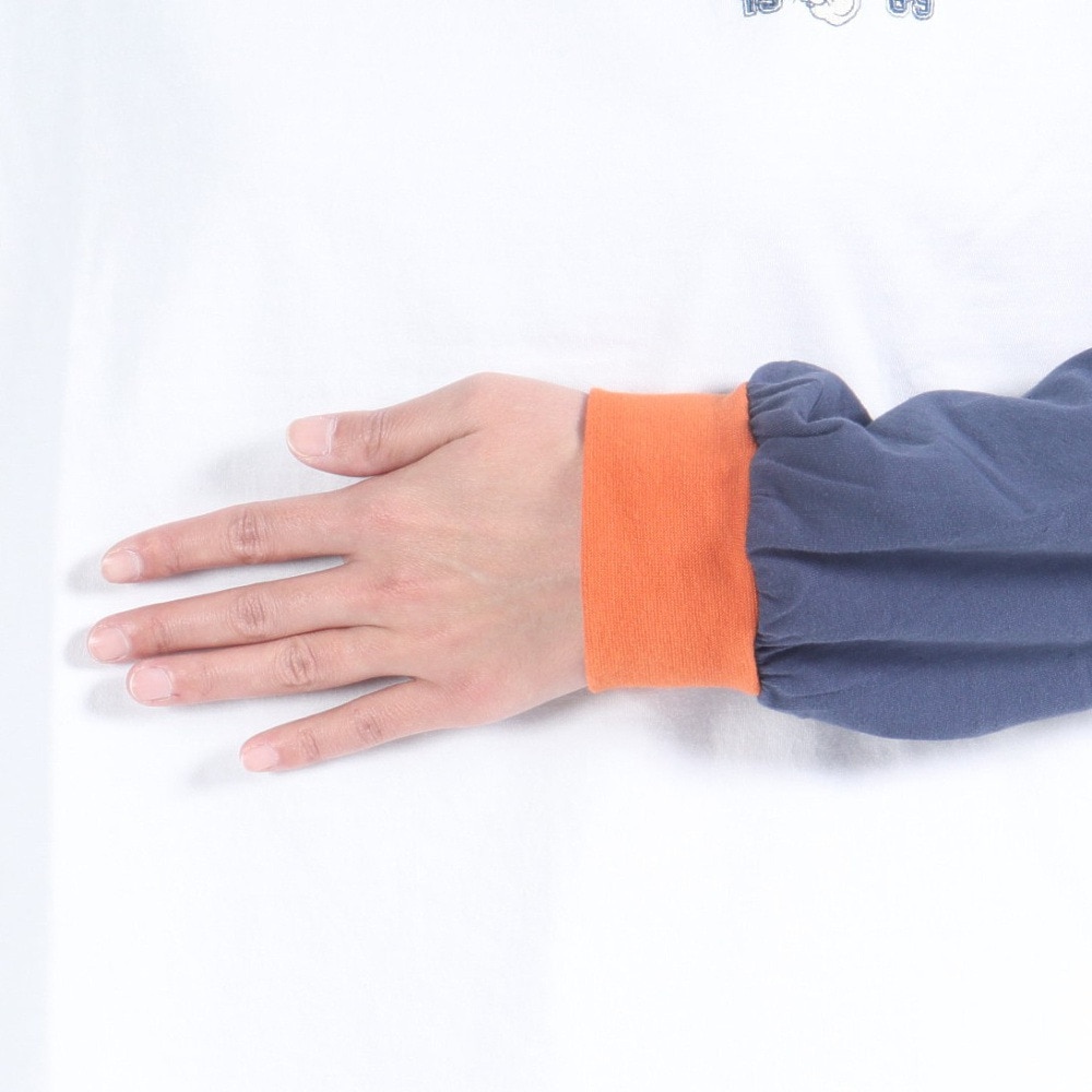 クリフメイヤー（KRIFF MAYER）（レディース）ロンT 長袖Tシャツ キャンプラビットロンT 2337821L-90:MULTI-COL ホワイト×ネイビー★★★