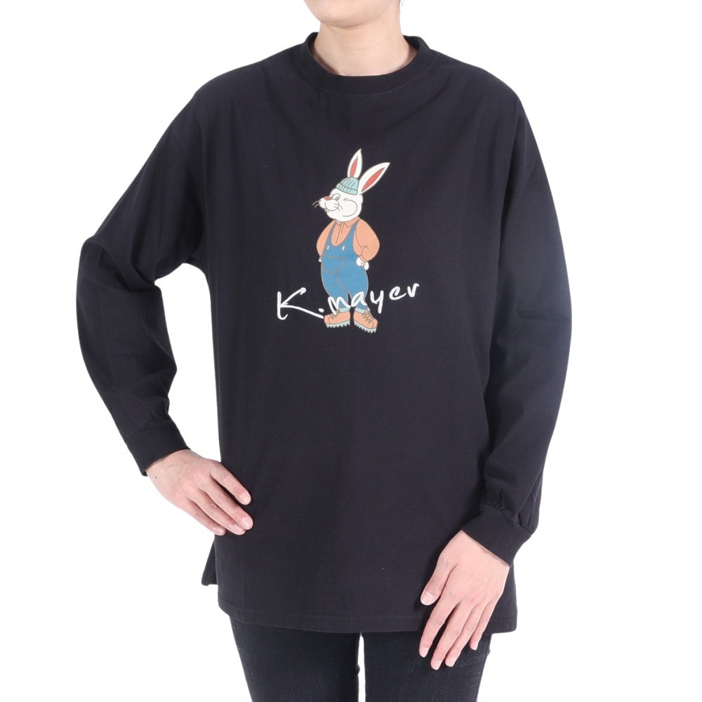 クリフメイヤー（KRIFF MAYER）（レディース）ロンT 長袖Tシャツ キャンプラビット チュニック 2337822L-19:BLACK ブラック