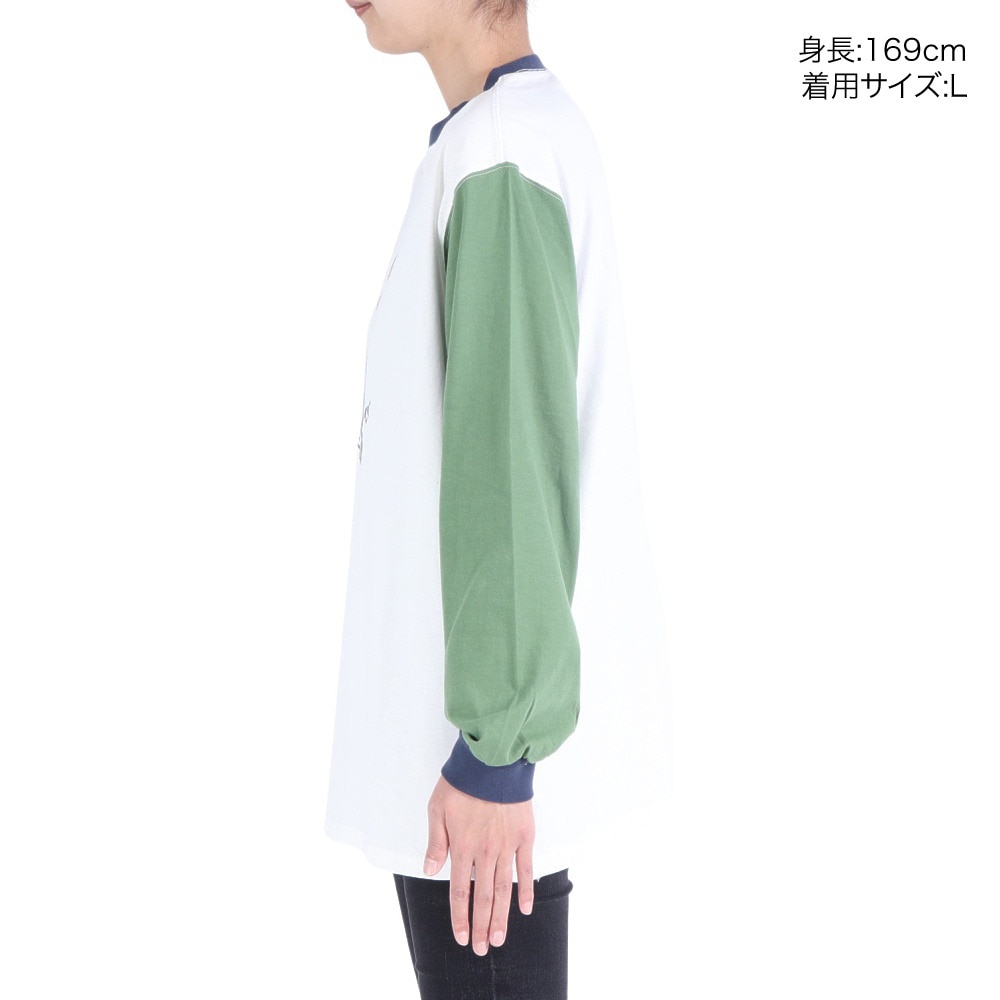 クリフメイヤー（KRIFF MAYER）（レディース）ロンT 長袖Tシャツ キャンプラビット チュニック 2337822L-90:MULTI-COL イエロー×グリーン