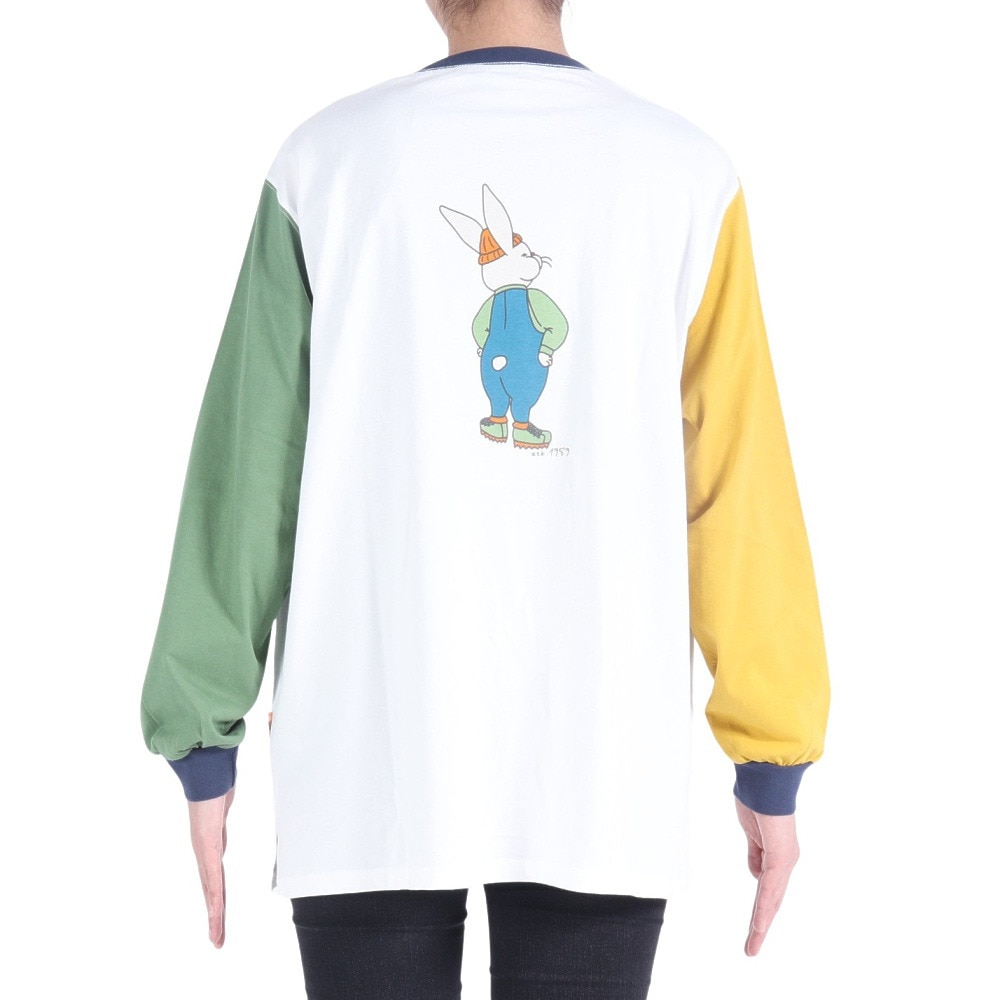クリフメイヤー（KRIFF MAYER）（レディース）ロンT 長袖Tシャツ キャンプラビット チュニック 2337822L-90:MULTI-COL イエロー×グリーン