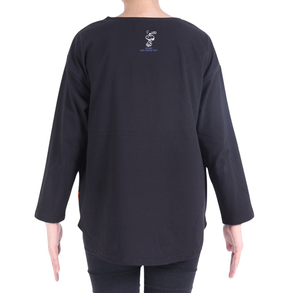クリフメイヤー（KRIFF MAYER）（レディース）ロンT 長袖Tシャツ SNOOPY スヌーピー ゆるロンT 2337824L-19:BLACK ブラック