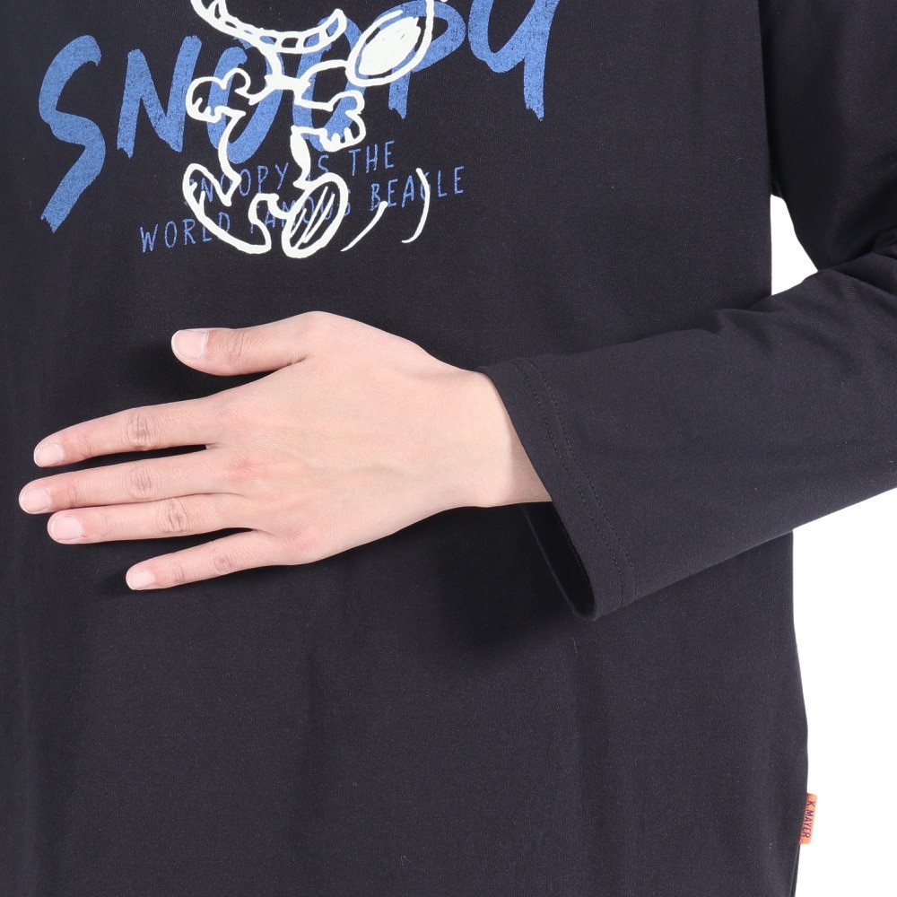 クリフメイヤー（KRIFF MAYER）（レディース）ロンT 長袖Tシャツ SNOOPY スヌーピー ゆるロンT 2337824L-19:BLACK ブラック