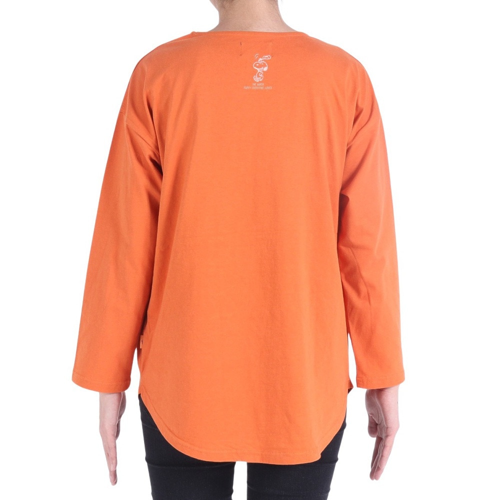 クリフメイヤー（KRIFF MAYER）（レディース）ロンT 長袖Tシャツ SNOOPY スヌーピー ゆるロンT 2337824L-45:ORANGE オレンジ