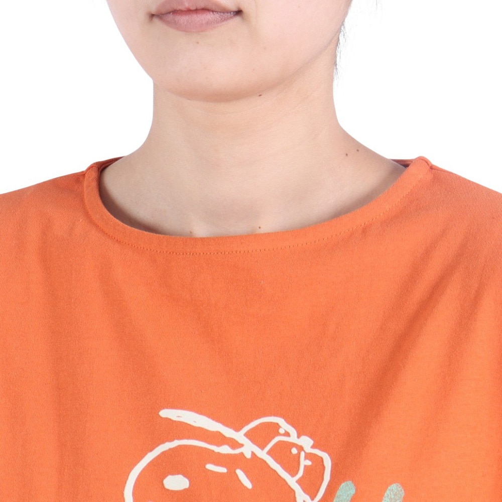 クリフメイヤー（KRIFF MAYER）（レディース）ロンT 長袖Tシャツ SNOOPY スヌーピー ゆるロンT 2337824L-45:ORANGE オレンジ
