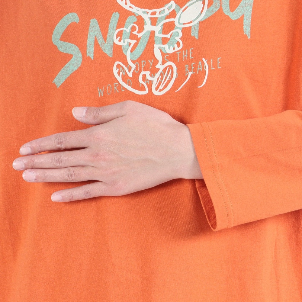 クリフメイヤー（KRIFF MAYER）（レディース）ロンT 長袖Tシャツ SNOOPY スヌーピー ゆるロンT 2337824L-45:ORANGE オレンジ