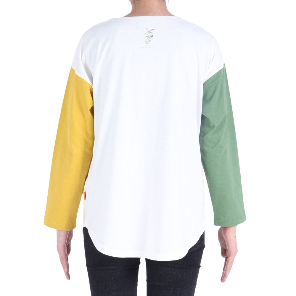 クリフメイヤー（KRIFF MAYER）（レディース）ロンT 長袖Tシャツ SNOOPY スヌーピー ゆるロンT 2337824L-90:MULTI-COL ホワイト