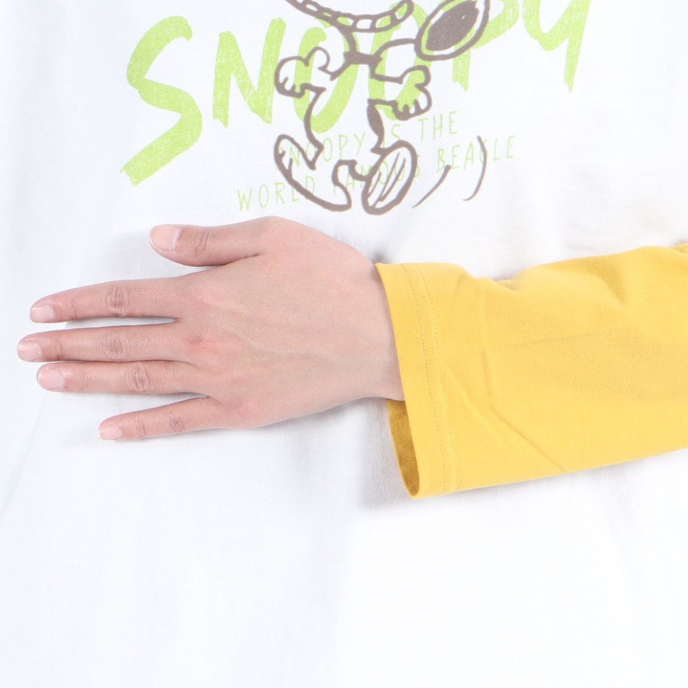 クリフメイヤー（KRIFF MAYER）（レディース）ロンT 長袖Tシャツ SNOOPY スヌーピー ゆるロンT 2337824L-90:MULTI-COL ホワイト