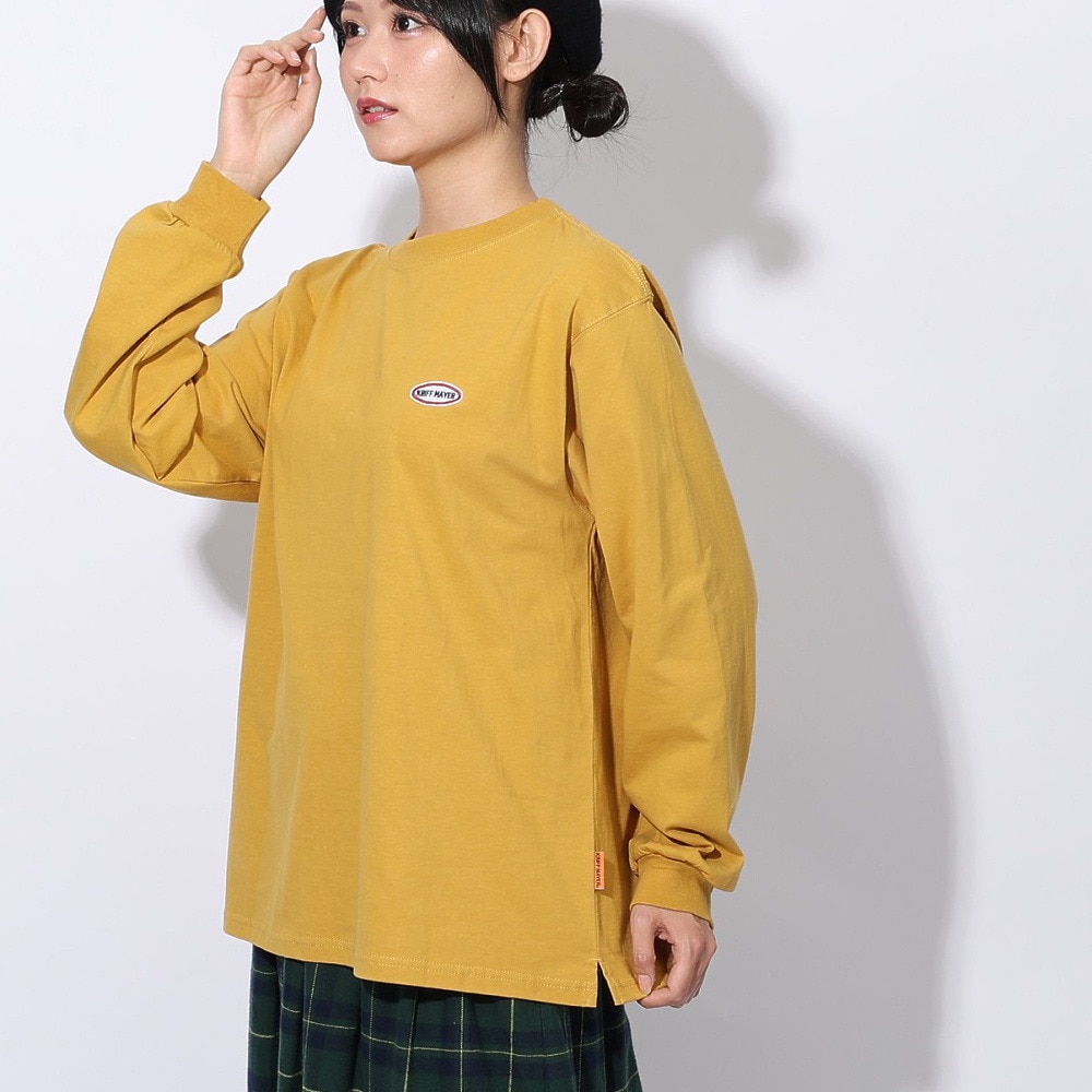 クリフメイヤー（KRIFF MAYER）（レディース）ロゴプリントロンT 長袖Tシャツ 2417828L 55 YELLOW