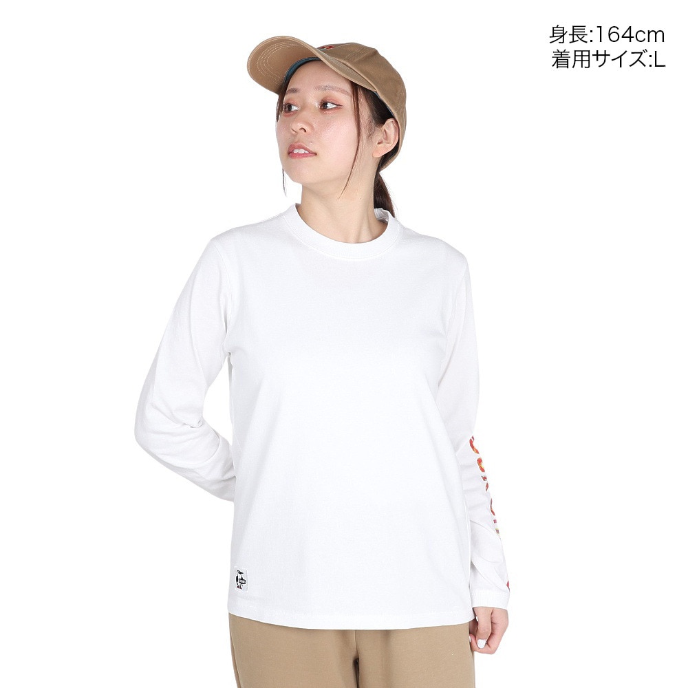 チャムス（CHUMS）（レディース）長袖Tシャツ ロンT アンチバグ CH11-2506-W001 ホワイト 綿100 虫よけ