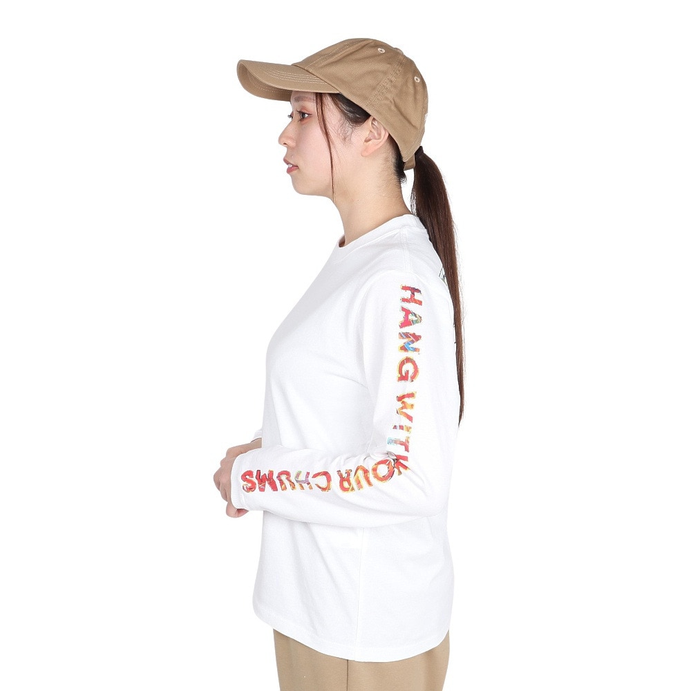 チャムス（CHUMS）（レディース）長袖Tシャツ ロンT アンチバグ CH11-2506-W001 ホワイト 綿100 虫よけ