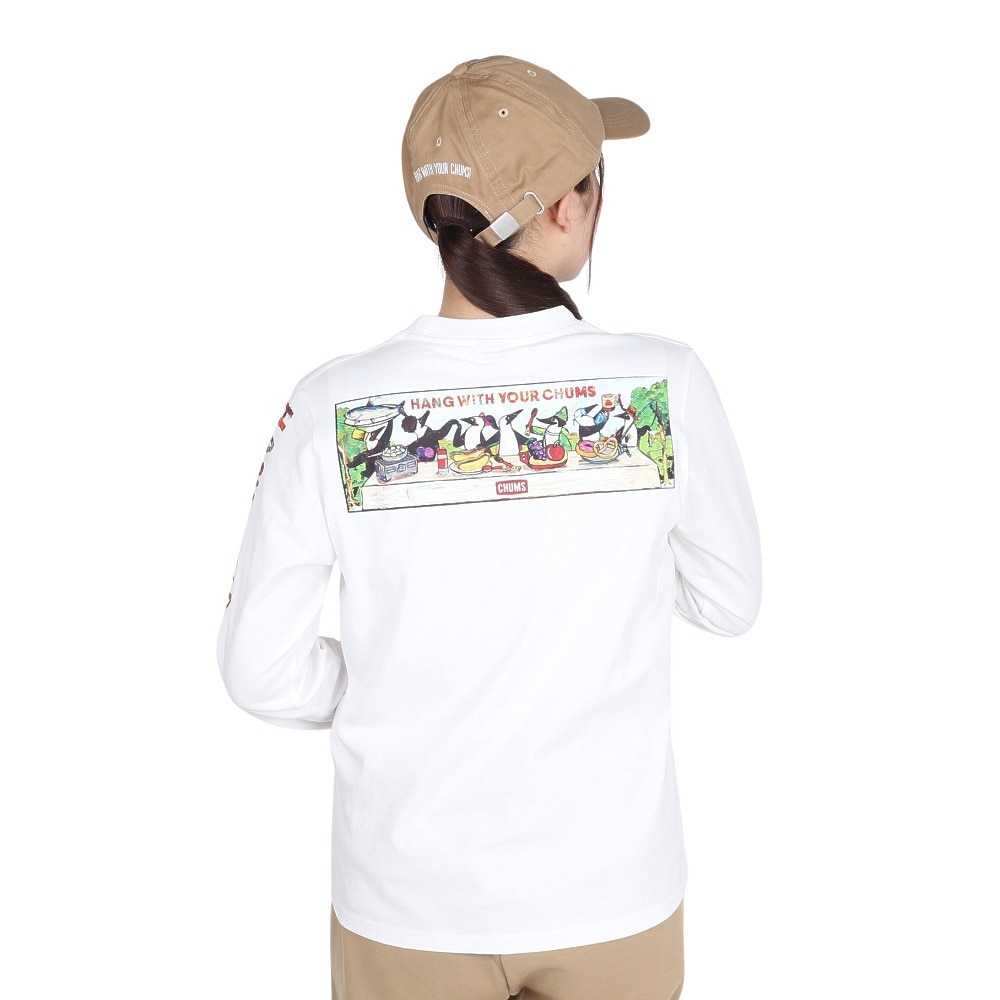 チャムス（CHUMS）（レディース）長袖Tシャツ ロンT アンチバグ CH11-2506-W001 ホワイト 綿100 虫よけ