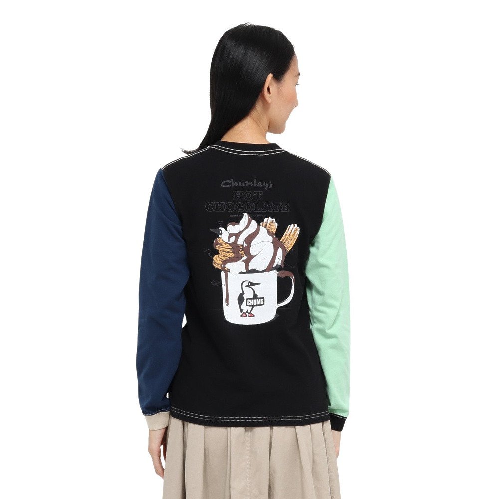 チャムス（CHUMS）（レディース）ホットチョコレート ポケット ブラッシュド ロングスリーブTシャツ CH11-2659-C110