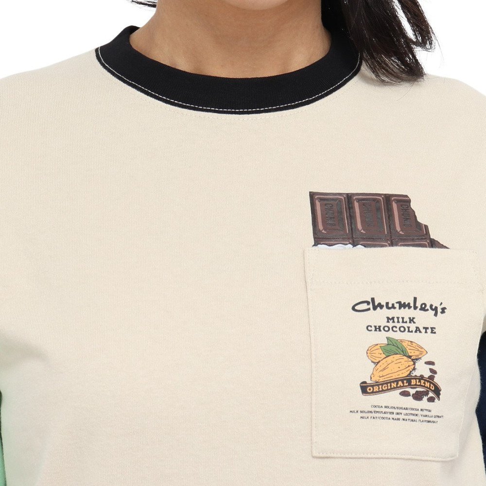チャムス（CHUMS）（レディース）ホットチョコレート ポケット ブラッシュド ロングスリーブTシャツ CH11-2659-C110