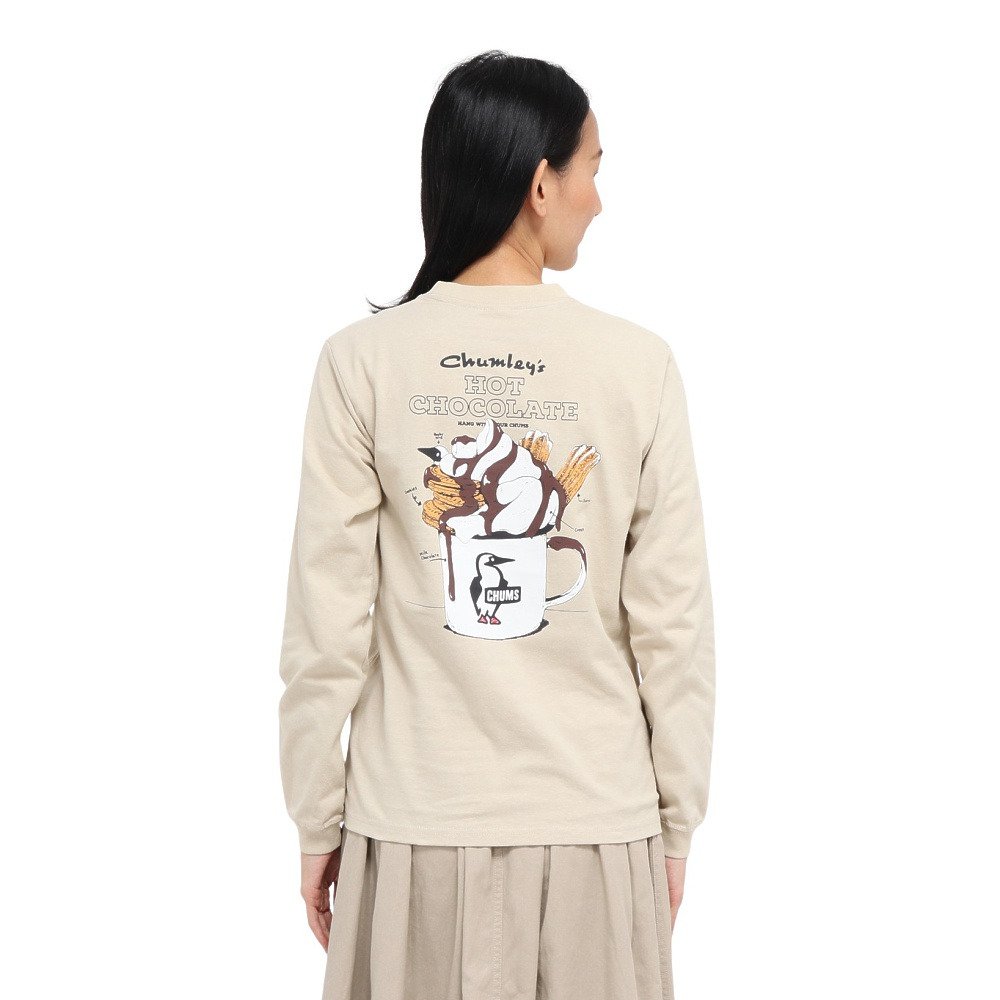 チャムス（CHUMS）（レディース）ホットチョコレート ポケット ブラッシュド ロングスリーブTシャツ CH11-2659-G057