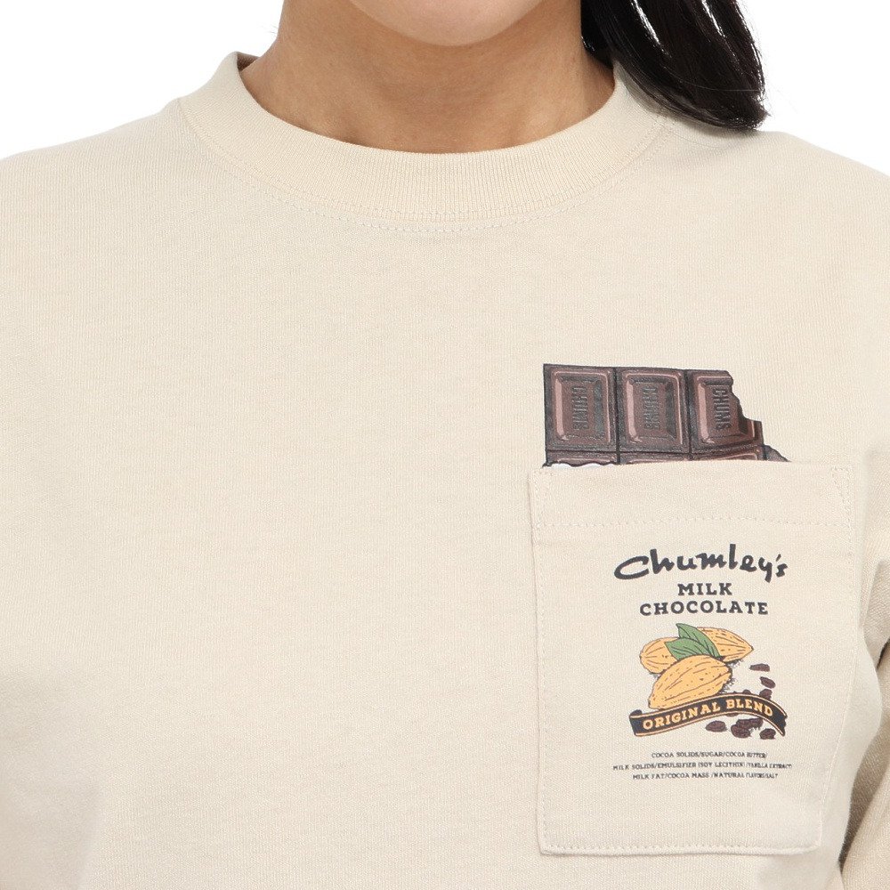 チャムス（CHUMS）（レディース）ホットチョコレート ポケット ブラッシュド ロングスリーブTシャツ CH11-2659-G057