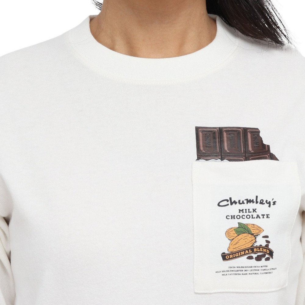チャムス（CHUMS）（レディース）ホットチョコレート ポケット ブラッシュド ロングスリーブTシャツ CH11-2659-W001