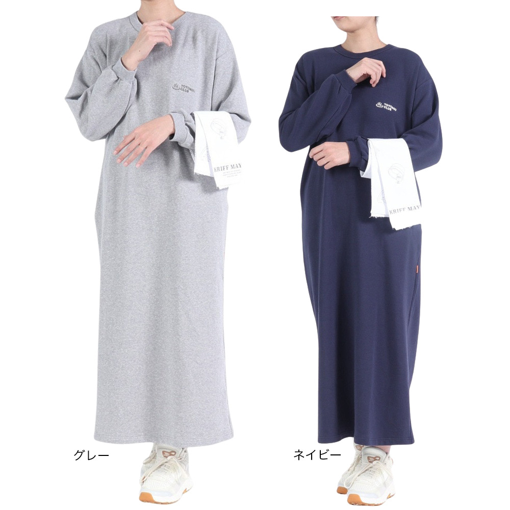 クリフメイヤー（KRIFF MAYER）（レディース）ワンピース ルームウェア TOTONOU CLUB ワンピースセット 2337825L-79:NAVY ネイビー 手拭い付