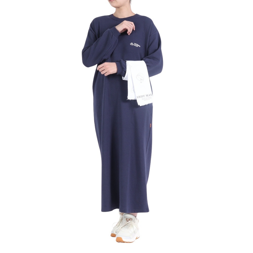 クリフメイヤー（KRIFF MAYER）（レディース）ワンピース ルームウェア TOTONOU CLUB ワンピースセット 2337825L-79:NAVY ネイビー 手拭い付