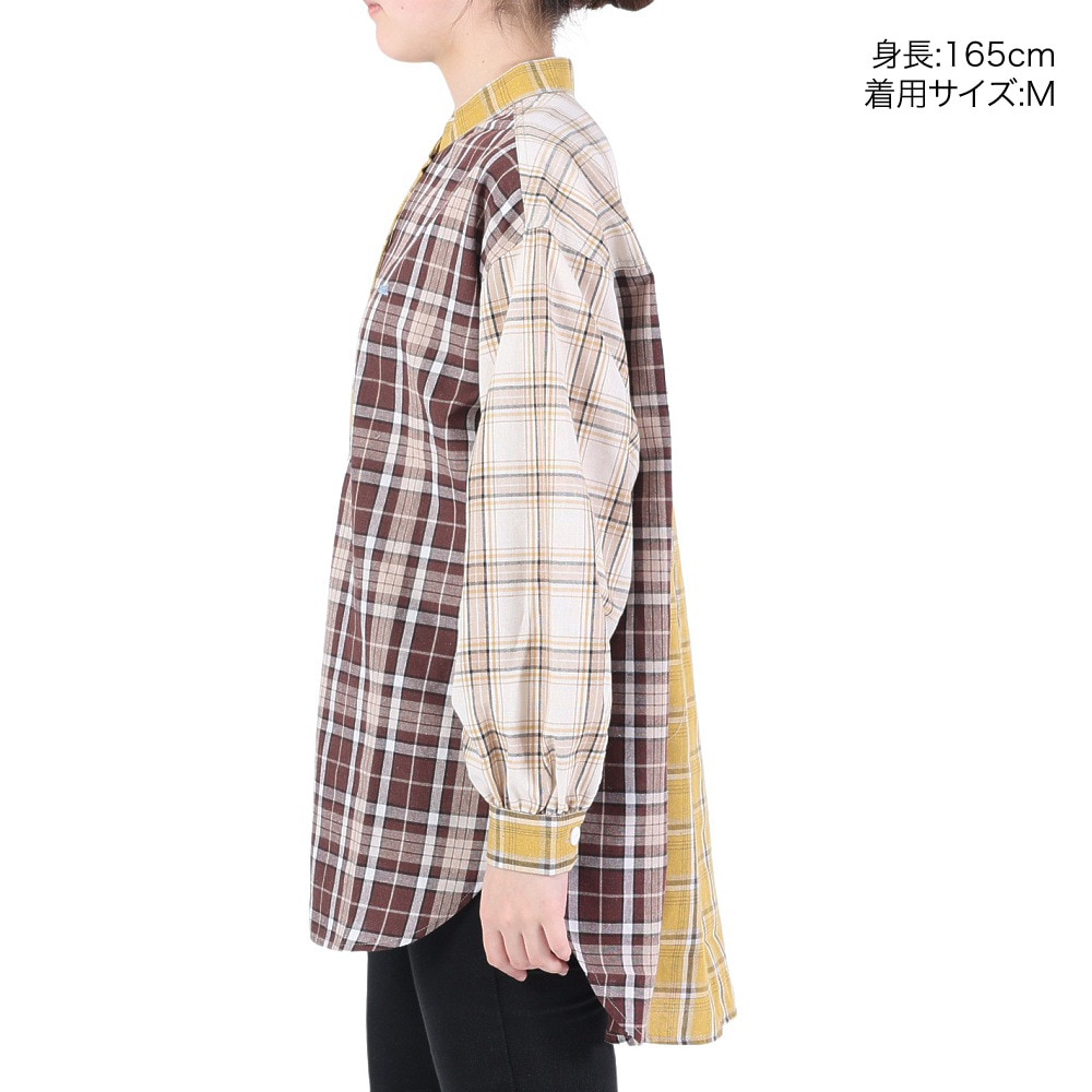 クリフメイヤー（KRIFF MAYER）（レディース）カジュアルシャツ 長袖 マルチオーバーサイズシャツ 2245803L-55:YELLOW イエロー
